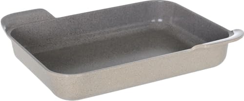 Neoflam, Olg, horno rectangular grande, con 2 asas integradas, aluminio fundido a presión, 40 x 32 cm, color mármol cálido