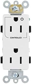 Leviton 16252-1PW WH DEC REC Split W/1PLUG CTRL 15A125V