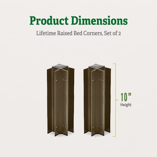 Gardener's Supply Company Raised Garden Bed Lifetime Corner | Sturdy Rustproof Aluminum Planter Box Corner Brackets With Screws And Plastic Cap Included | 10" (Set Of 2) #TOP1