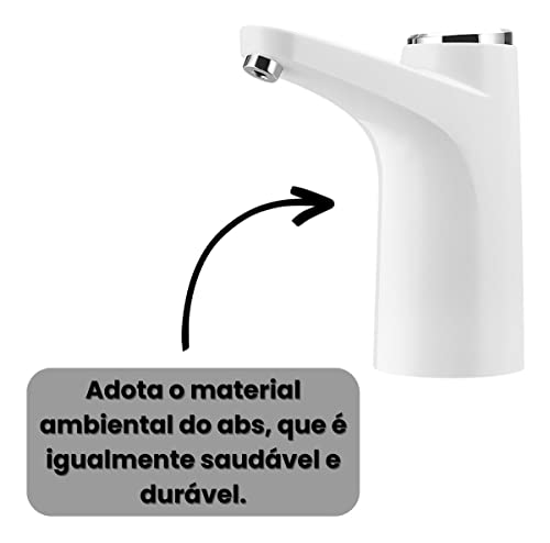 Bomba Para Galão De Água Elétrica Recarregável Usb Luxo VINWER - BRANCO
