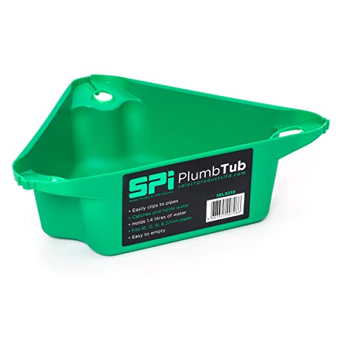 Plumb Tub - SPI Radiator Draining Tub: probleemloze radiatorafvoer. Veelzijdig, compatibel met een breed scala aan radiatoren - 1,4L capaciteit - SPI Green