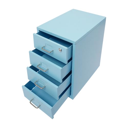 Image of 4 Drawer File Cabinet with Lock Steel Mobile Filing Cabinet for Office Home