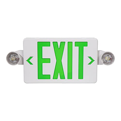TANLUX Emergency Light Green Outlet Sign, Battery Backup LED Emergency Exit Light, UL Listed, AC 120/277V, Commercial Emergency Lights Combo for Business - 1 Pack