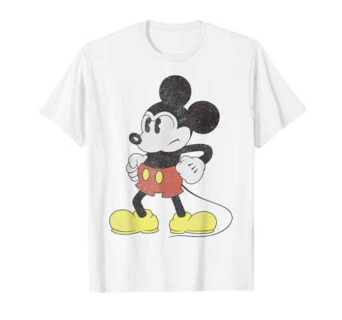 T-shirt Mickey Mouse Disney vintage homme vêtement retro en coton gris