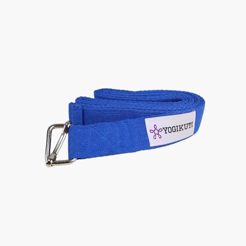 Yogikuti Premium Yoga Belt (9ft- Blue), Yoga Strap, Cotton Yoga Belt, Strap for stretching, Iyengar Yoga Props, Stretching Yoga Strap