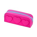 BRW Estojo Escolar Silicone 1 Ziper S2 Rosa