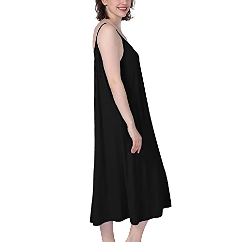 Lu's Chic Women's Nightgown Cami Cotton Sleepwear Plus Size Sleeveless Loungewear3