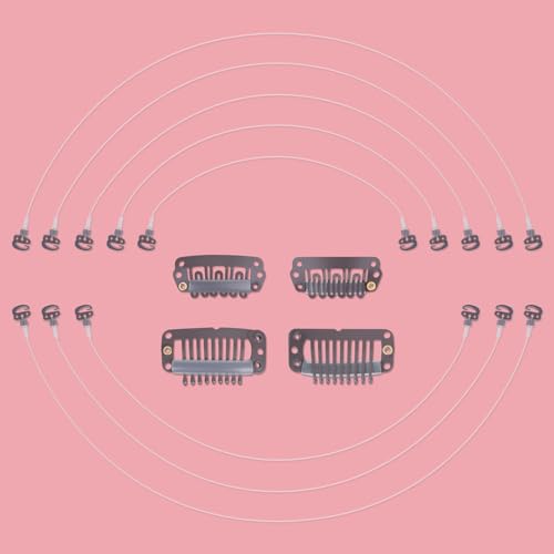 Image of WENNALIFE Adjustable Invisible Wire Hair Extension Kit, Dark Brown, 8 Wires