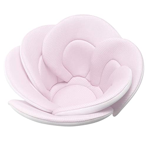 Image of COALA HOLA Ultra-Soft 3D Air Mesh Tencel Baby Bathtub Support for Newborns, 6 Petal Flower Sink Bath - Pink