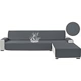 CYCMACO Impermeable Funda Sofa Chaise Long 2 Plazas, Gris Oscuro