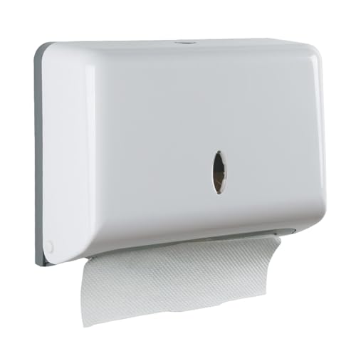 ASelected Paper Towel Dispenser Multifold Hand Towel Dispenser Wall Mounted Tissue Dispenser Hand Paper Towel Dispenser Paper Towel Holder for Kitchen Bathroom Hotel Resturant Holds 200 Paper White
