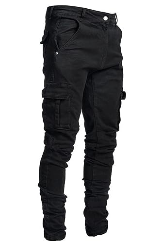 Baylvn Men's Ripped Distressed Destroyed Straight Slim Fit Jeans Skinny Casual Fashion Denim Pants