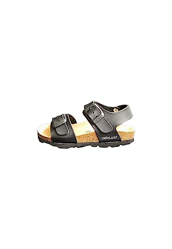 Chaussures noires sandales enfant Grunland Luce SB1206 double boucle pointure 32-38
