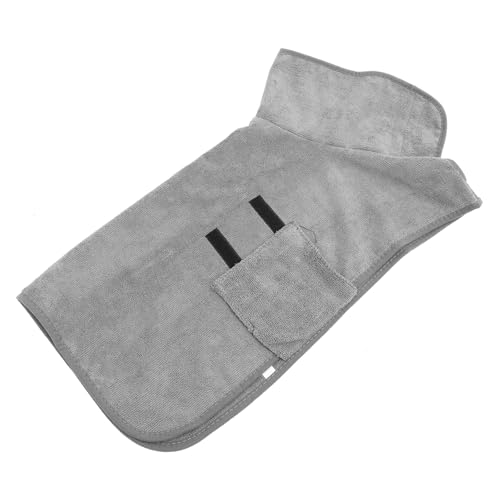KOCKSHION Bata de Baño para Perros XS de Microfibra Absorbente y Secado Rápido, Bata Cómoda para Mascotas Pequeñas, Ropa para Baño Adecuado para Pelaje de Cachorro, Color Gris