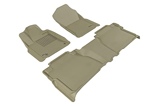 3D MAXpider All-Weather Floor Mats for Toyota Tundra 2012-2013 Double Cab Custom Fit Car Floor Liners, Kagu Series (1st & 2nd Row, Tan) 3D MAXpider All-Weather Floor Mats for Toyota Tundra 2012-2013 Double Cab Custom Fit Car Floor Liners, Kagu Series (1st & 2nd Row, Tan)