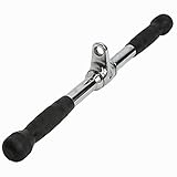 Valor Fitness 20 - Inch Solid Steel Lat Pulldown Bar -Durable Cable Machine Attachment for Strength Training, Home Gym, and Workout Equipment