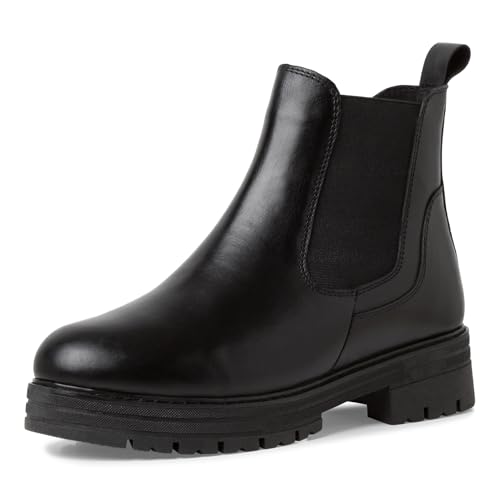 MARCO TOZZI Damen Chelsea Boots aus Leder mit Plateau