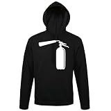 shirt84 Estintore con cappuccio da uomo, Nero , L