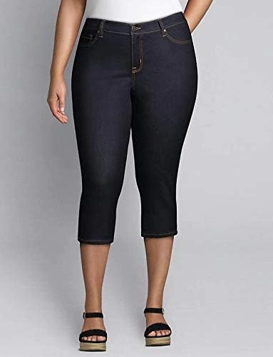 Jack David Ling Womens Plus Size Stretch Capri Twill Denim Jeans - Image 4