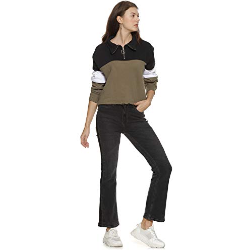 Image of PINACOLADA Women Red Crop Casual Sweatshirt