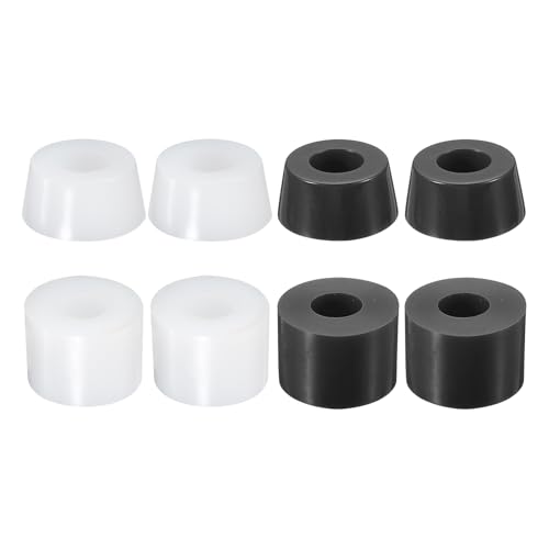 PATIKIL Skateboard Bushings, 2 Set 90A PU Long-Board Truck Bushings Rebuild Kit for Skateboard Parts, Black/White