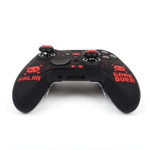 Image of Pixelated Skull Controller Skin Compatible with Xbox Elite Series 2 Core Wireless Controller, RALAN Protector Case, Customised Thumb Grips Cap