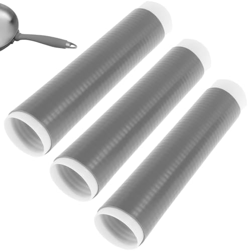 3Pcs Pot Handle Heat Insulation Silicon Cover, Silicone Pot Handle Cover, Silicone Hot Handle Holder, Silicone Hot Skillet Handle Holder, Pot Holders Cover Sleeve for Frying Pot (3Pcs Large)