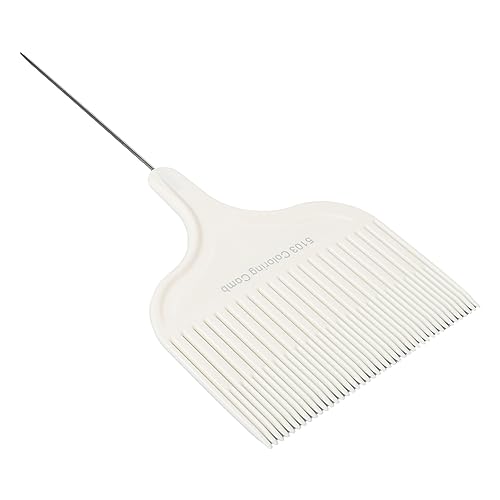 Hair Dyeing Comb,Hair Comb Stylists Styling Comb,Professional Steel Needle Pointed Tail Sectioning Highlights Comb for Hair Dying (White)