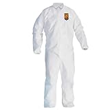 Kleenguard A30 Breathable Splash and Particle Protection Coveralls (46104), REFLEX Design, Zip Front, Elastic Wrists & Ankles, White, XL, 25/Case
