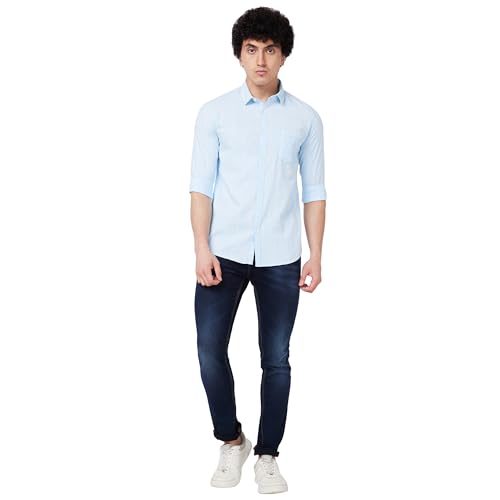 Image of Spykar Men's Regular Fit N /A Full Sleeve Striped Casual Shirts