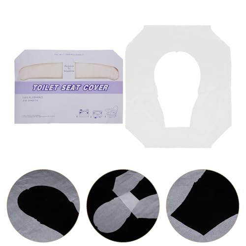 Fundas para asiento de inodoro de papel biodegradable protector higiénico beige 200 unidades 6