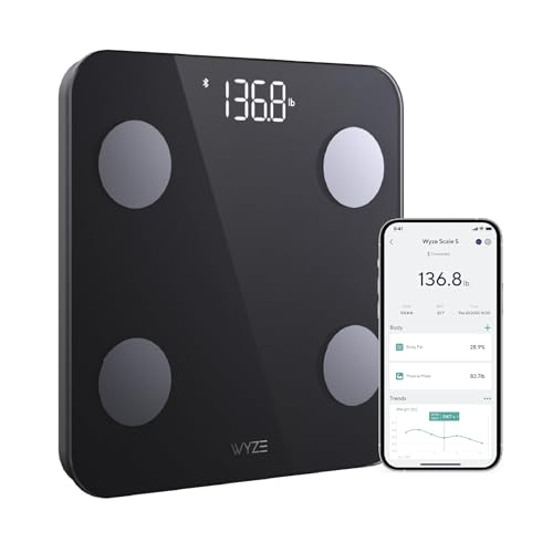Wyze Scale S, Scale for Body Weight, Digital Bathroom Scale for Body Fat, BMI, Muscle, Heart Rate,...