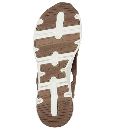 Skechers Women's Arch Fit - City Catch Womens Knit Slip-On Sandals, Mocha, 8