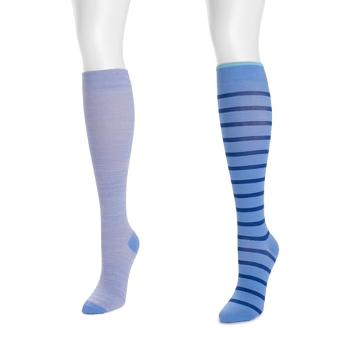 Image of MUK LUKS Women's 2 Pair Pack Nylon Compression Knee High Socks