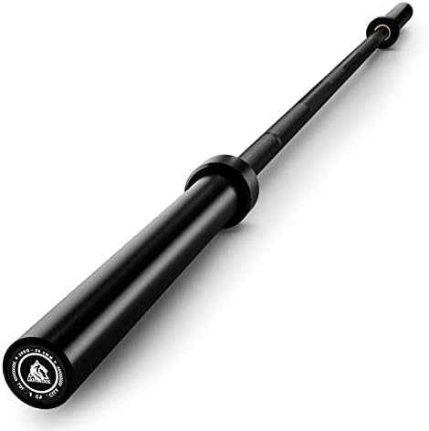 LIONSCOOL 7ft Olympic Barbell, Black E-coating, 700 lb, Center Knurl