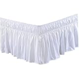 Design élégant : notre jupe de lit est dotée d'un tissu blanc épais élégant et élégant qui améliore instantanément l'esthétique de votre chambre..Il offre un aspect soigné tout en cachant le rangement sous le lit et en encadrant magnifiquement votre literie.