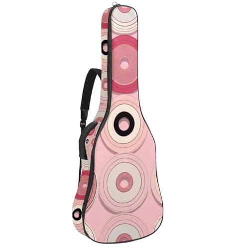 Housse guitare acoustique étanche 109cm rose rétro pour guitare classique 40 pouces