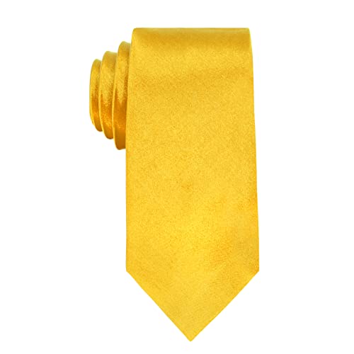 Image of Luckyvestir Mens Tie Solid Satin Neck Ties 3.15'' Formal Necktie for Wedding Business Christmas Father's Valentine's Day Gift
