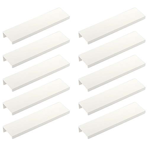 Sotech 10 x Poignée Fixation Arrière Blankett Jane 150 mm Blanc Ral 9003 Poignées de Cuisine Poignée de Meuble Poignée pour Placard de