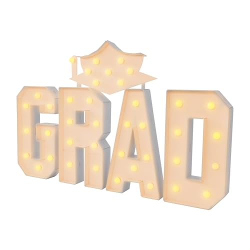 Letras LED del alfabeto, letras LED cálidas luminosas, decoración para fiesta de graduación – Letra GRAD