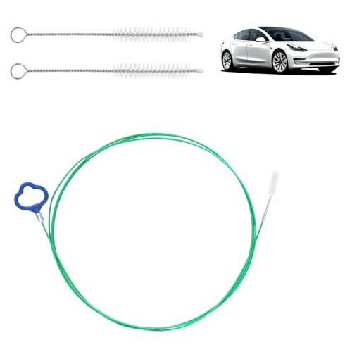 Auto Sunroof Drain Brush with 2 Cleaning Brushes, 118in Long Pipe Cleaners Flexible Soft Drain Cleaning Unclogger Tool for Car Vehicle Sun Roof Trunk Wiper Hole