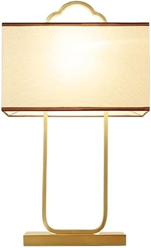 LED Bedside Table Lamp E27 Gold Plated Antique Copper Desk Lamp New Chinese Desk Lamp Bedroom Bedside Lamp Antique Desk Lamp Zen Classical Living Room Lamp Study Lamp Decoration Desk Lamps for Home Of