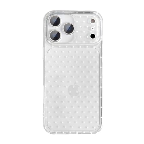 QLTYPRI for iPhone 17 Pro Case, Cute Polka Dot Pattern Aesthetic Phone Case, Raised Camera Protection Durable TPU Slim Shockproof Protective Phone Cover for Girls Women - Clear
