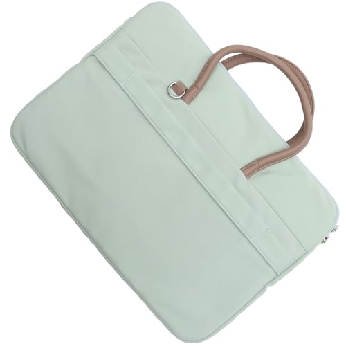 Bolsa para ordenador portátil verde con compartimento de poliéster ligero