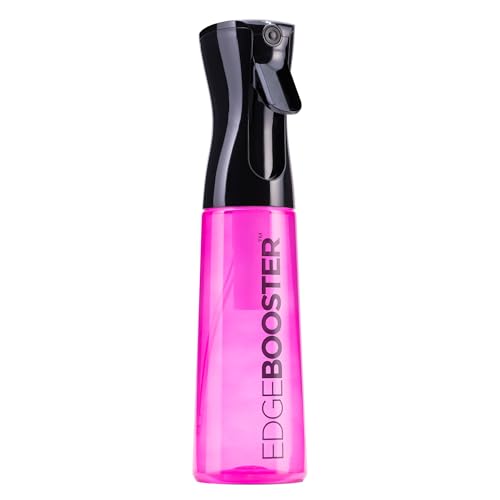Style Factor Edge Booster Mist Spray Bottle for Hair (10.1oz/300ml) - Continuous Ultra Fine Mist Sprayer – For Hairstyling, Salons, Cleaning, Plants, Essential Oil & More - Hot Pink