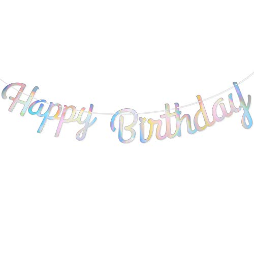 VINFUTUR Happy Birthday Banner Hängende Geburtstag Girlande für Geburtstagsparty Geburtstagsfeier Geburtstagsbanner Cover