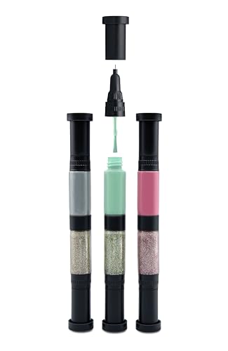 Stylos Ongles – Coffret 3 Stylos Double-Flacons Rose Vert Argent – Vernis Classique & Pailleté – Embout Pinceau + Embout Stylo – Couleurs Mix & Match – Dès 8 Ans - PS102 – vue 4