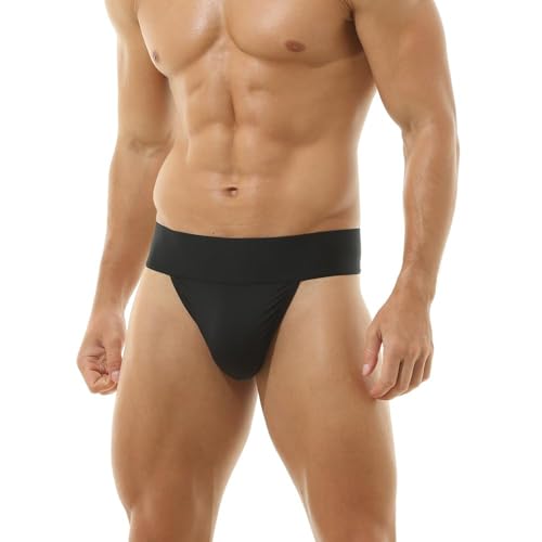 BRODDLE Men's Nylon Thong Underwear Thick Band G-String Low Rise T-Back Bulge Pouch Workout for Men3