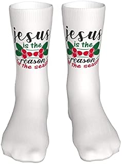 883 Compression Socks Jesus Is The Reason For The Season Calf Socks Comfort Athletic Socks Breathable Crew Socks For Jogging Trekking Hiking 40cm