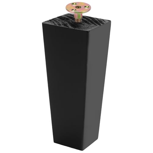 Patas de madera maciza de 15 cm negras para sofá y muebles con accesorios de montaje 7